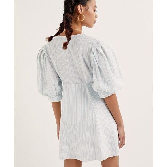 NWT For Love & Lemons Leslie Mini Dress Blue & White Stripe Size Small - Picture 2 of 8